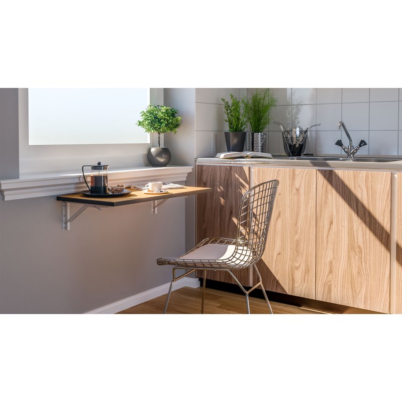 suporte dobrável para mesa de parede cor branca