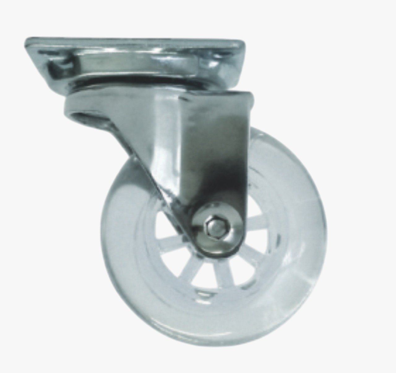 RODIZIO SILICONE TRANSPARENTE SEM FREIO