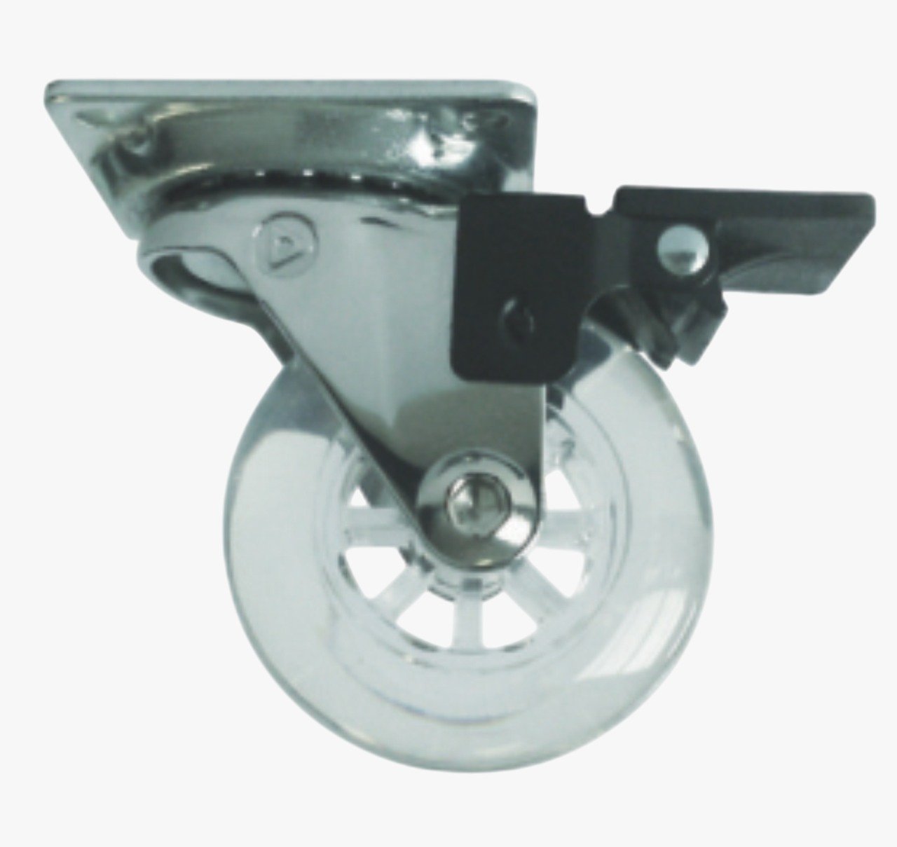 RODIZIO SILICONE TRANSPARENTE COM FREIO