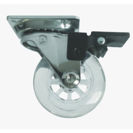 RODIZIO SILICONE TRANSPARENTE COM FREIO